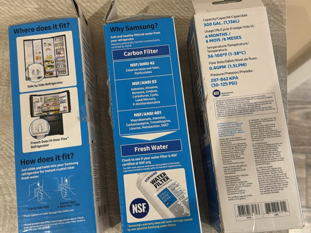 3 Samsung HAF-QIN/EXP Refrigerator Water Filters - photo 2
