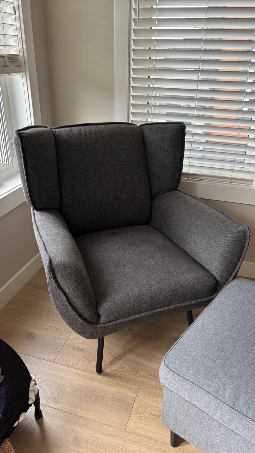 Structube Marjorie Armchair and IKEA Strandmon Footstool - photo 3