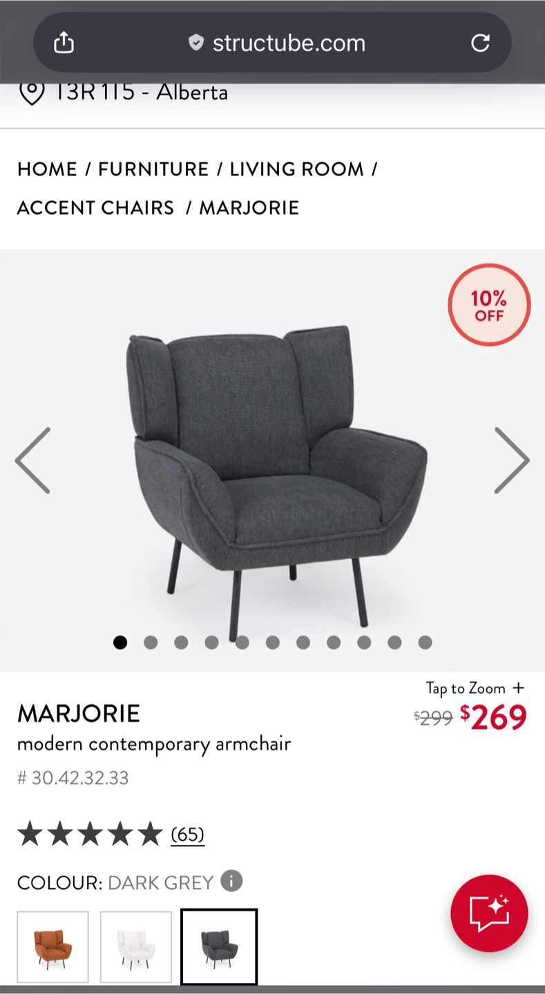 Structube Marjorie Armchair and IKEA Strandmon Footstool - photo 4