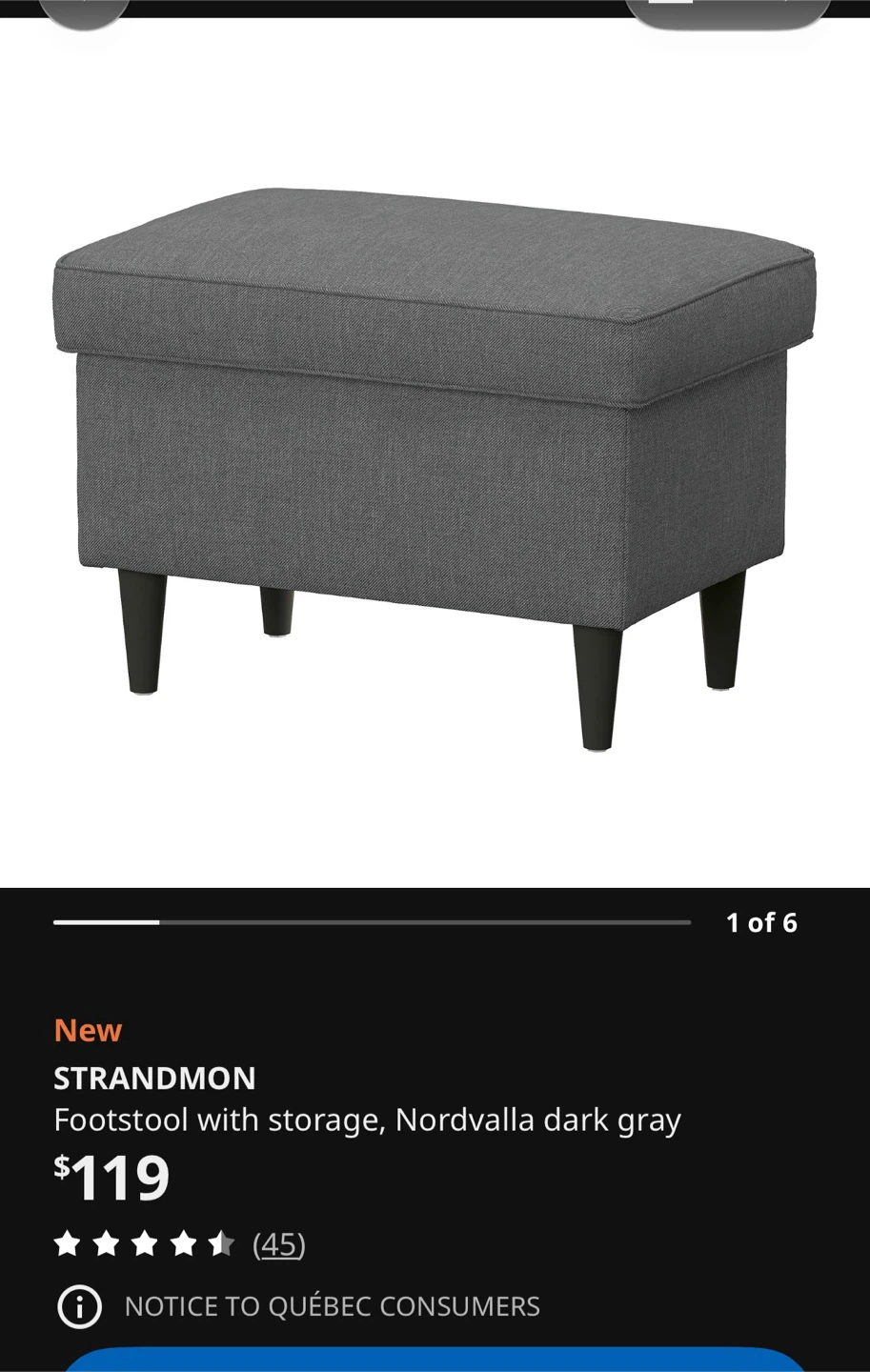 Structube Marjorie Armchair and IKEA Strandmon Footstool - photo 5