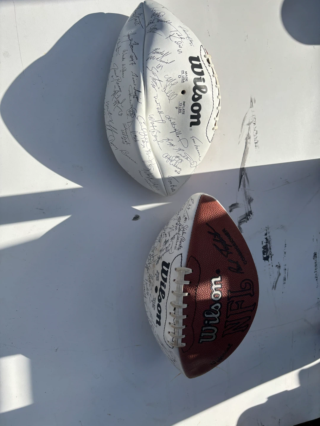 Two Autographed 1991 & 1998 Minnesota Vikings Wilson Footballs