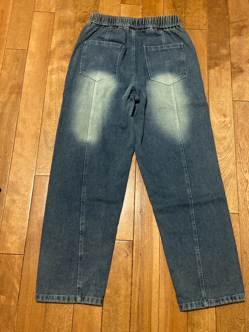 Blue Denim Jogger Jeans with Drawstring - photo 2