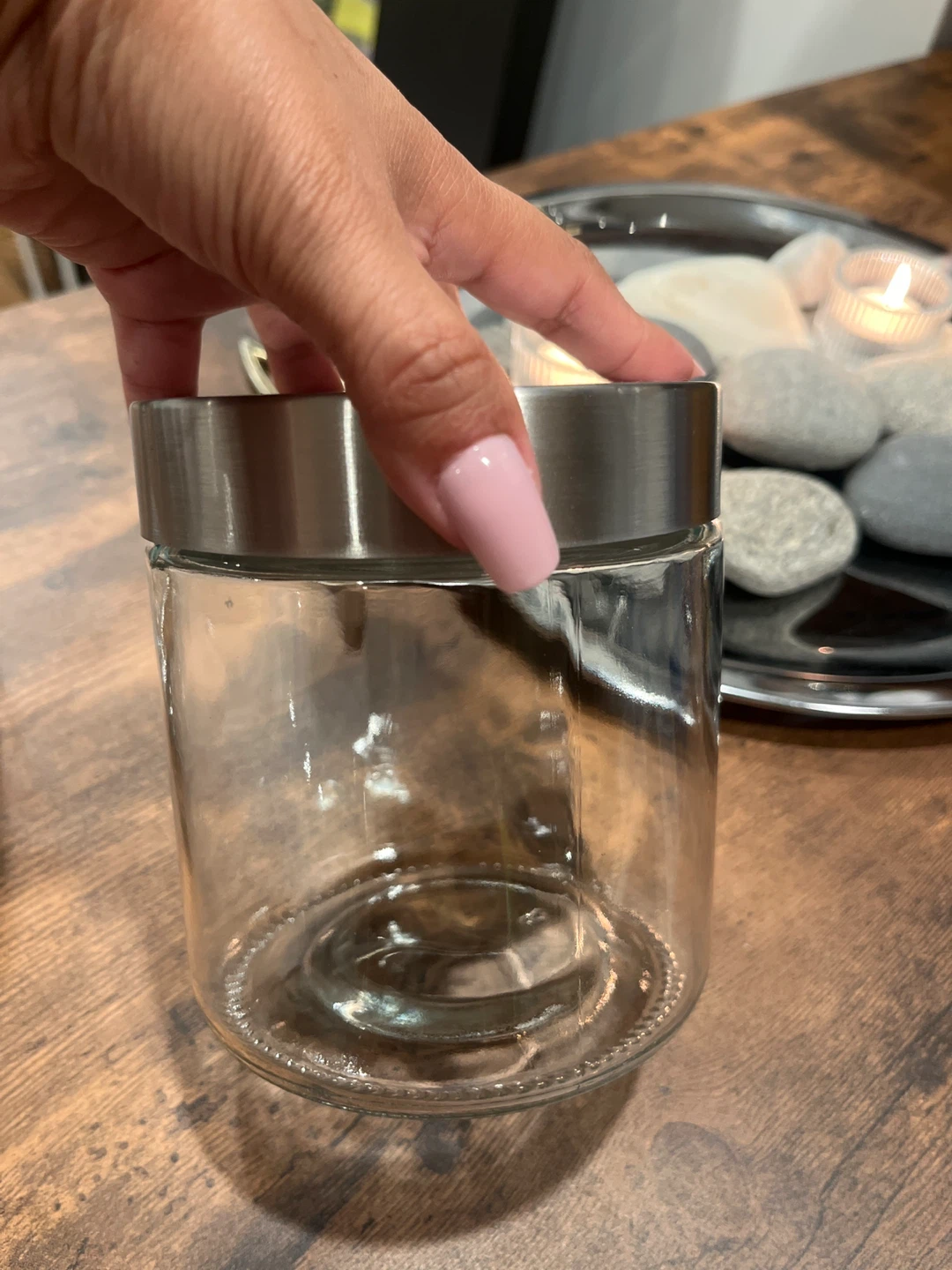 Set of 2 Glass Storage Jars with Metal Lids - photo 3