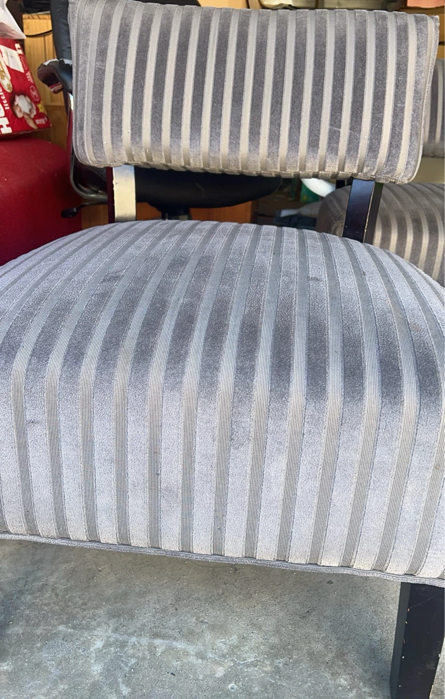$25 for Set of two grey striped chairs - photo 2