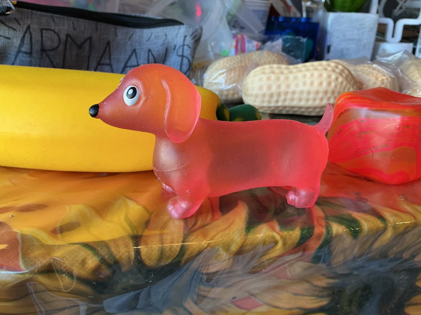 Red Dachshund squishy toy