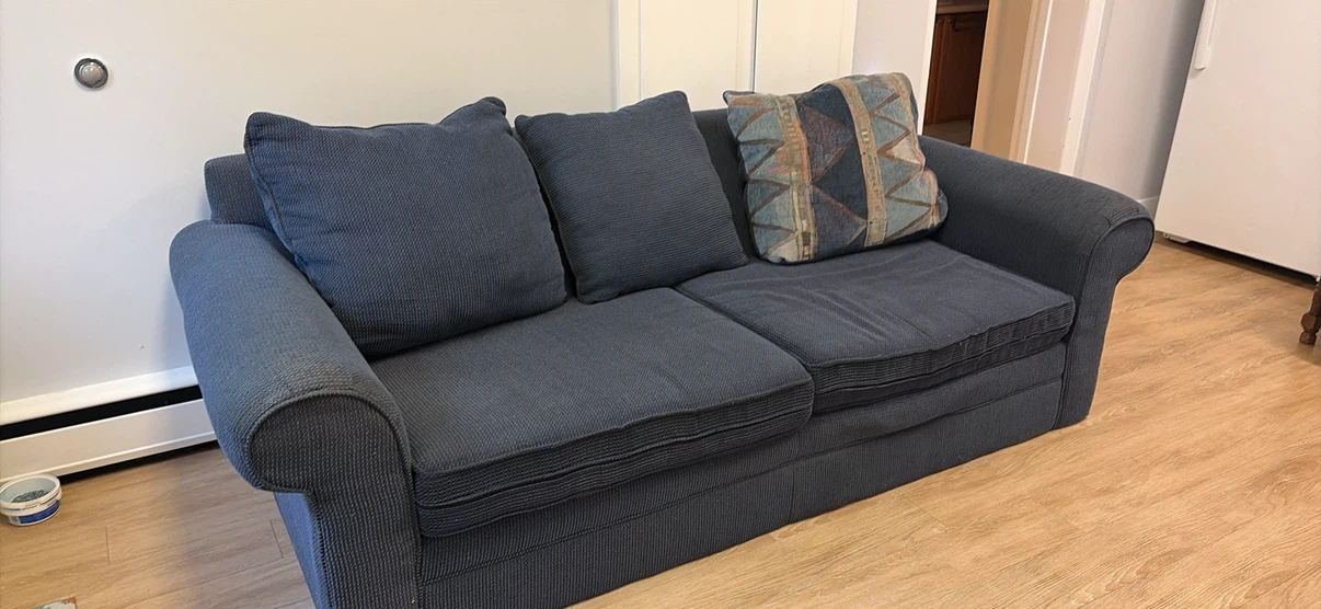 Blue Fabric Loveseat Sofa