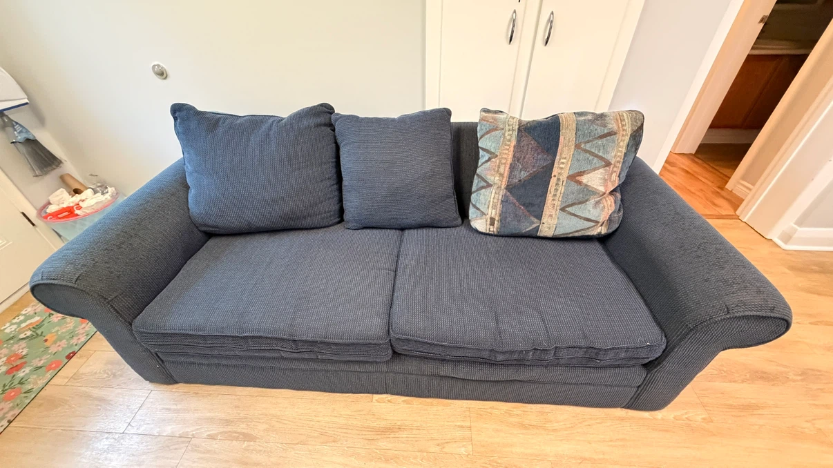 Blue Fabric Loveseat Sofa - photo 2