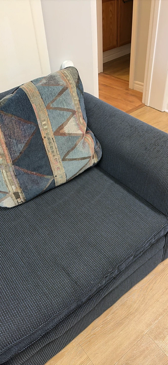 Blue Fabric Loveseat Sofa - photo 3