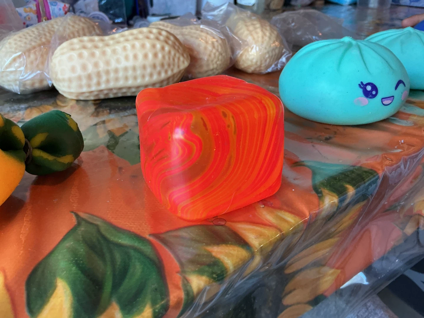 Orange and red swirl stress cube - photo 2
