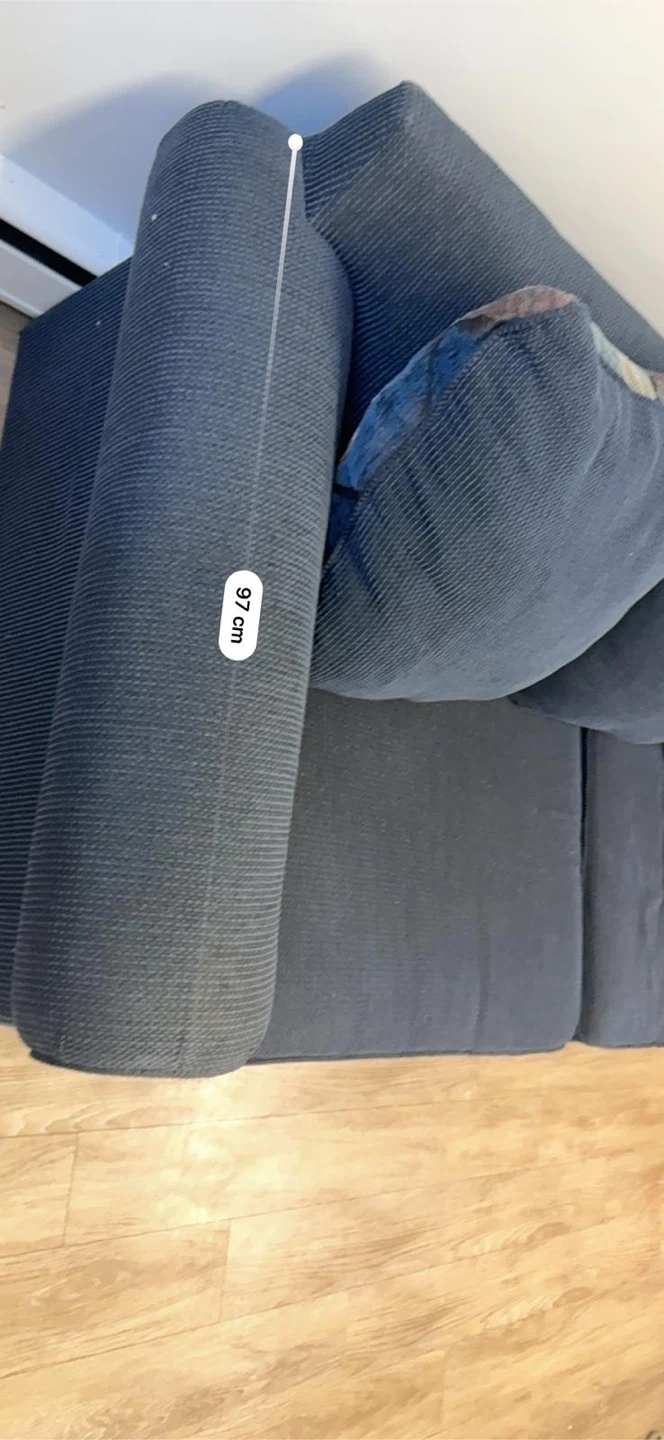 Blue Fabric Loveseat Sofa - photo 4