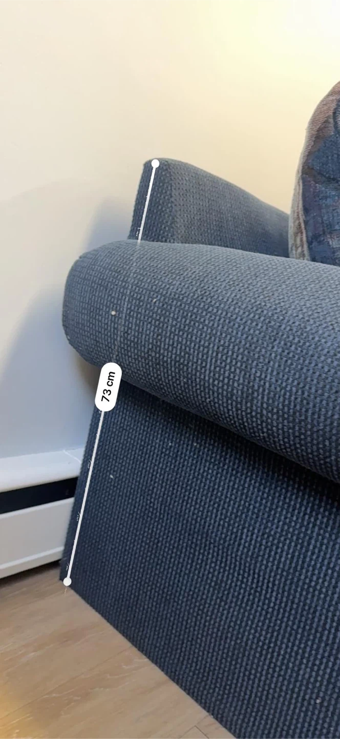 Blue Fabric Loveseat Sofa - photo 5