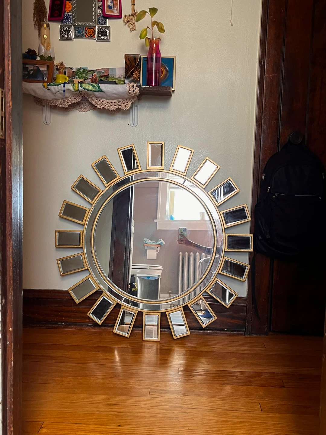 Sunburst Gold Accent Wall Mirror