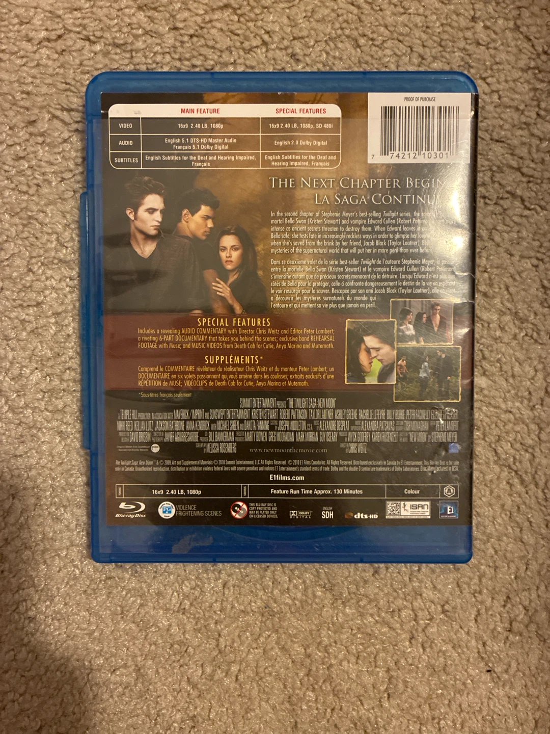 Twilight (New Moon) Blu Ray DVD - photo 2