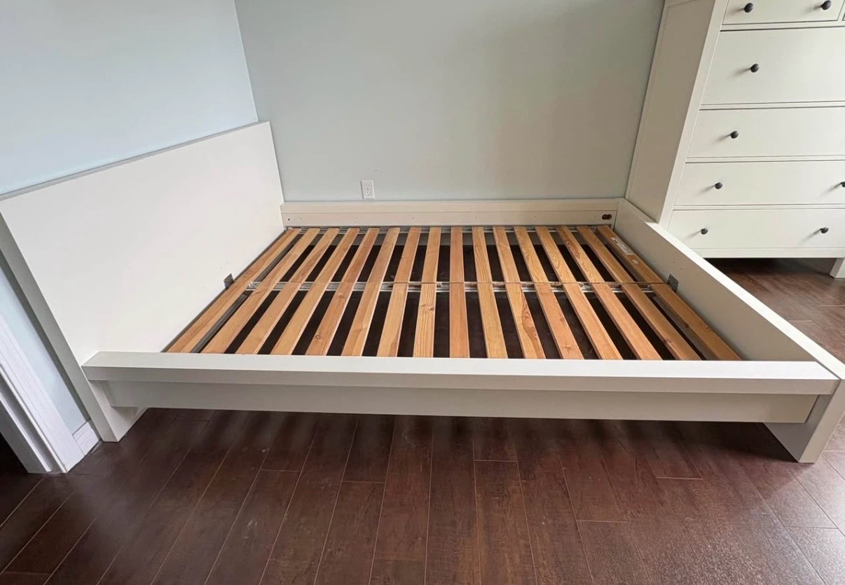 IKEA Queen size bed frame in white - photo 2