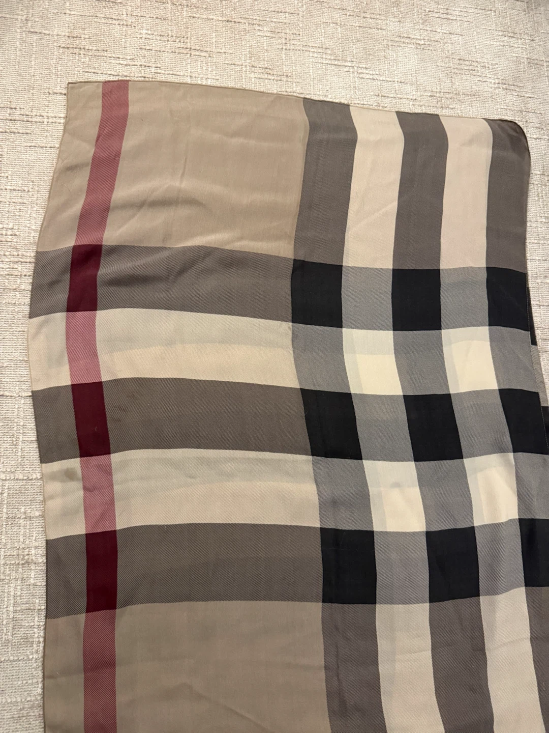 Authentic Burberry 100% silk Check Print Scarf - photo 5