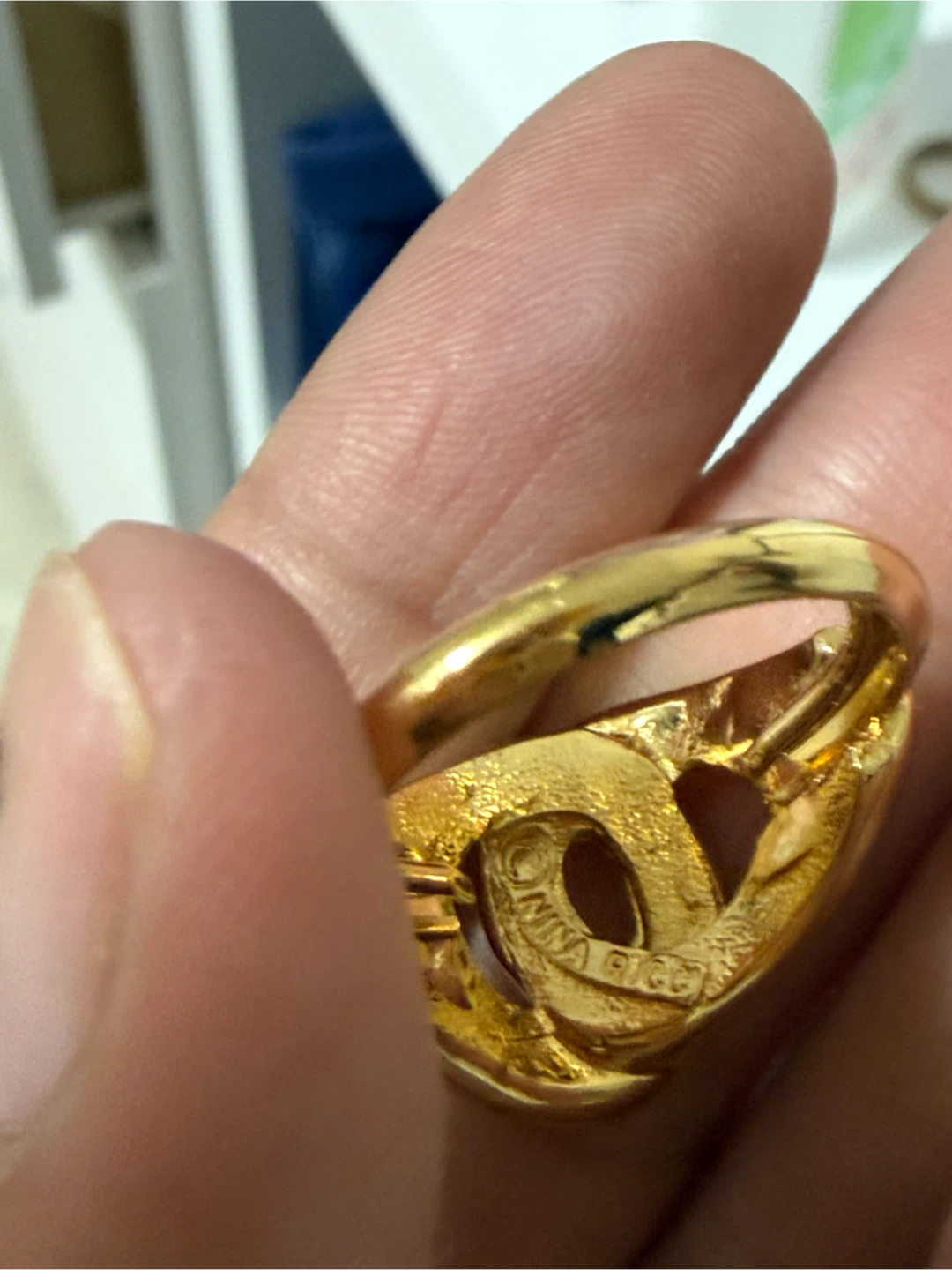 Vintage Nina Ricci Gold Tone Ring - photo 2