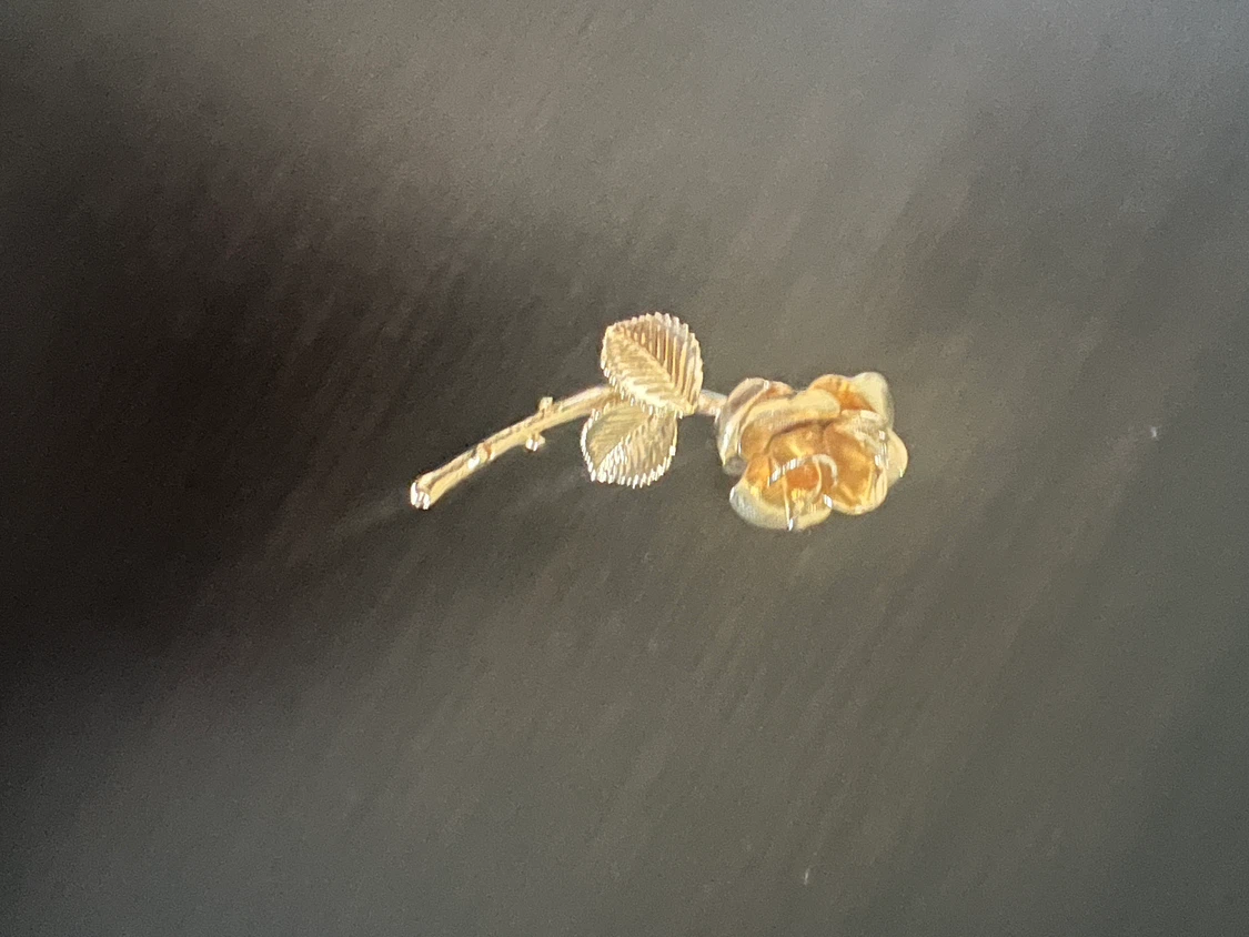 Gold Tone Rose Brooch