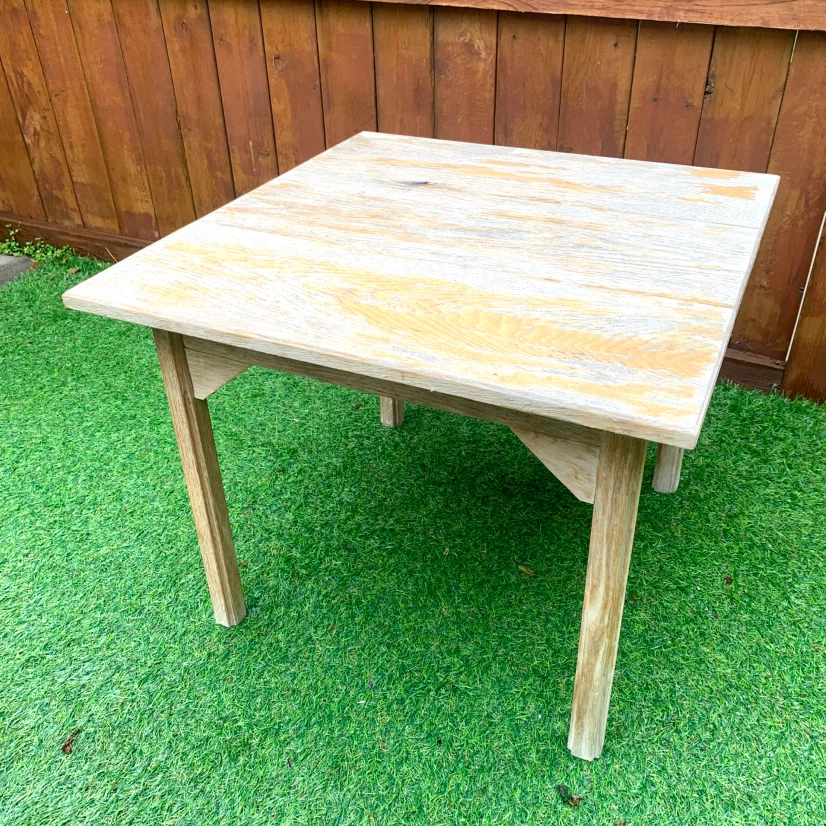 Square wooden side table