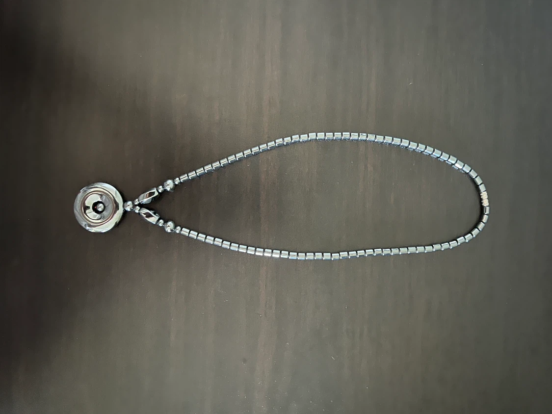 Hematite Ginger Snaps  button necklace