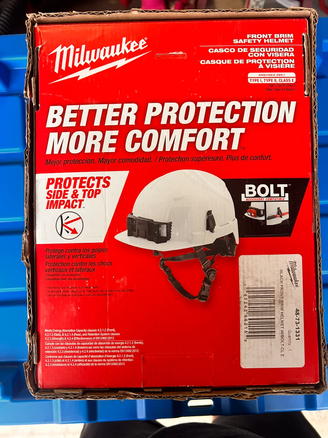 Milwaukee BOLT Front Brim Safety Helmet - Black