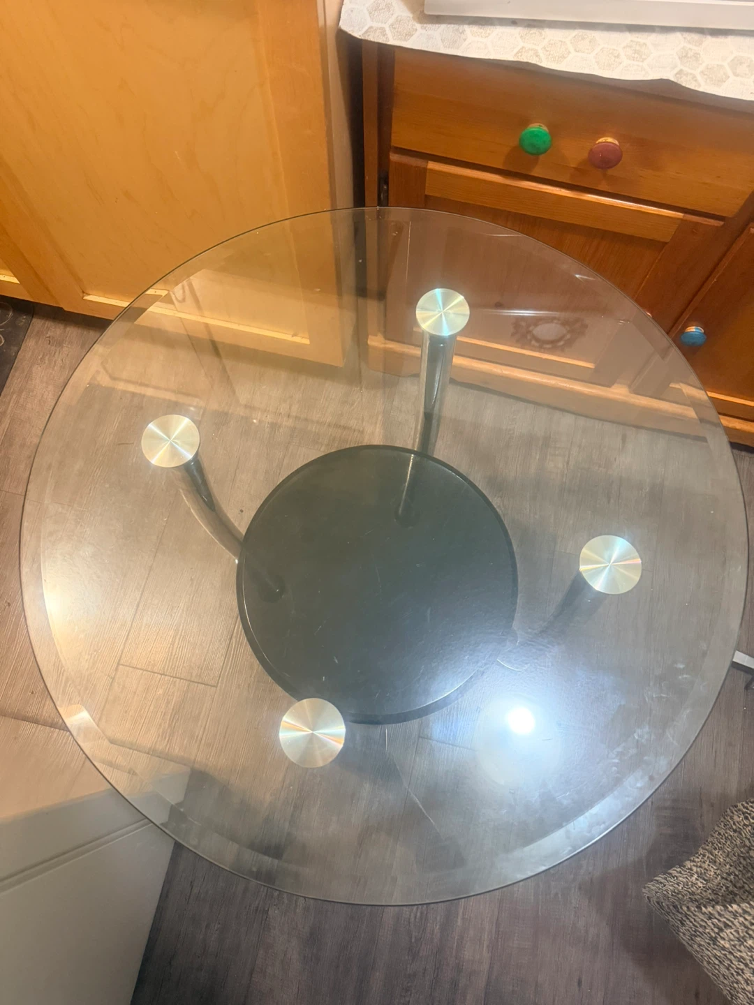Glass Table and Rattan 2 Chairs Set