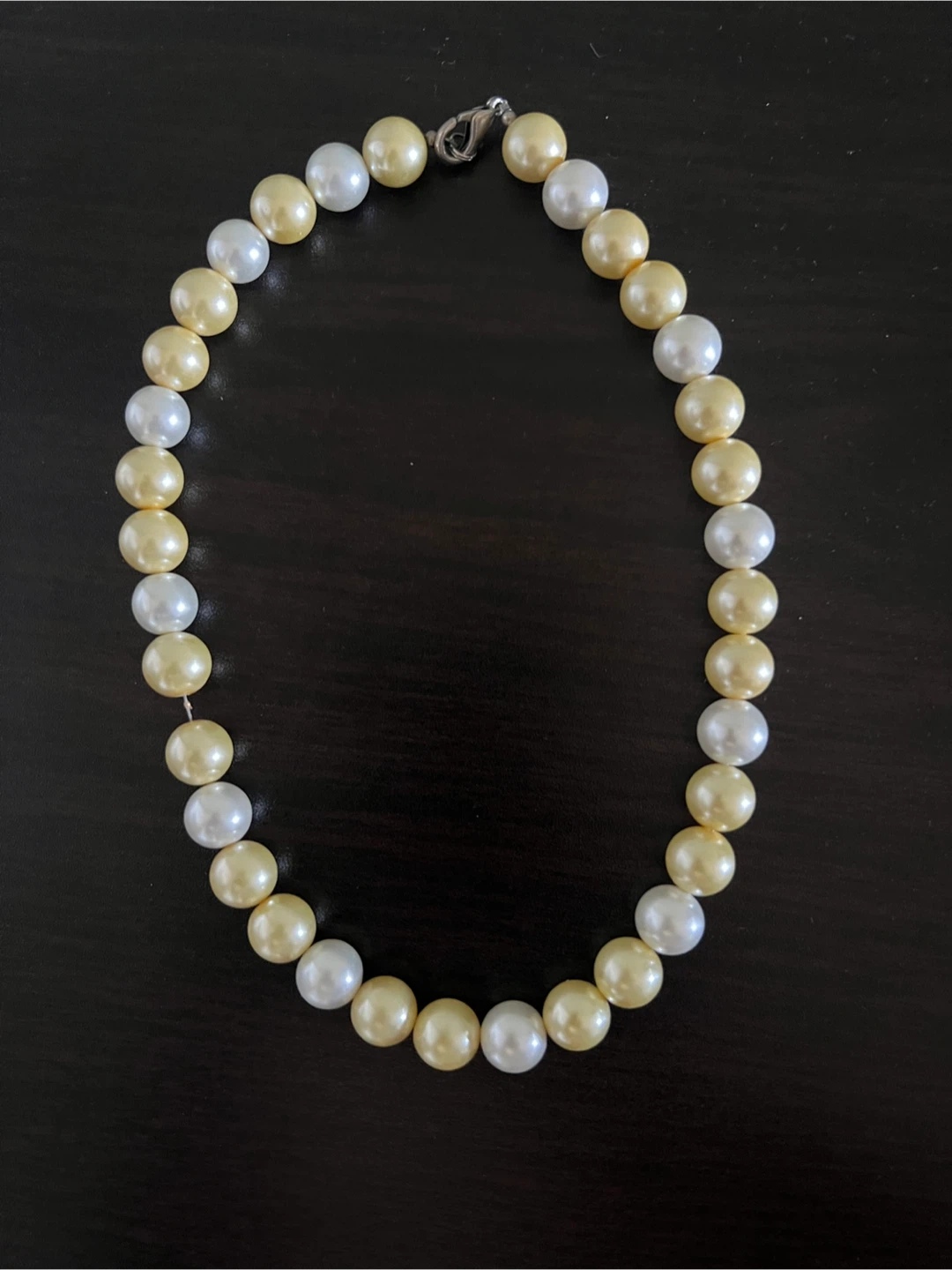Two-Tone Faux Pearl Necklace