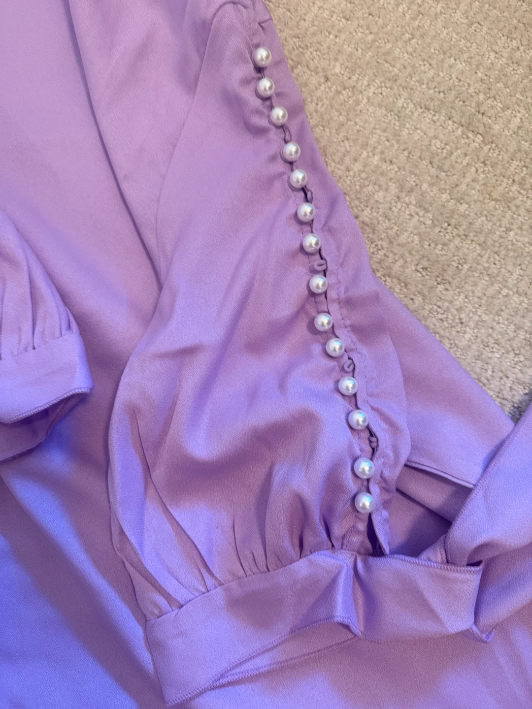 SHEIN Lavender Pearl Detail Blouse - photo 2