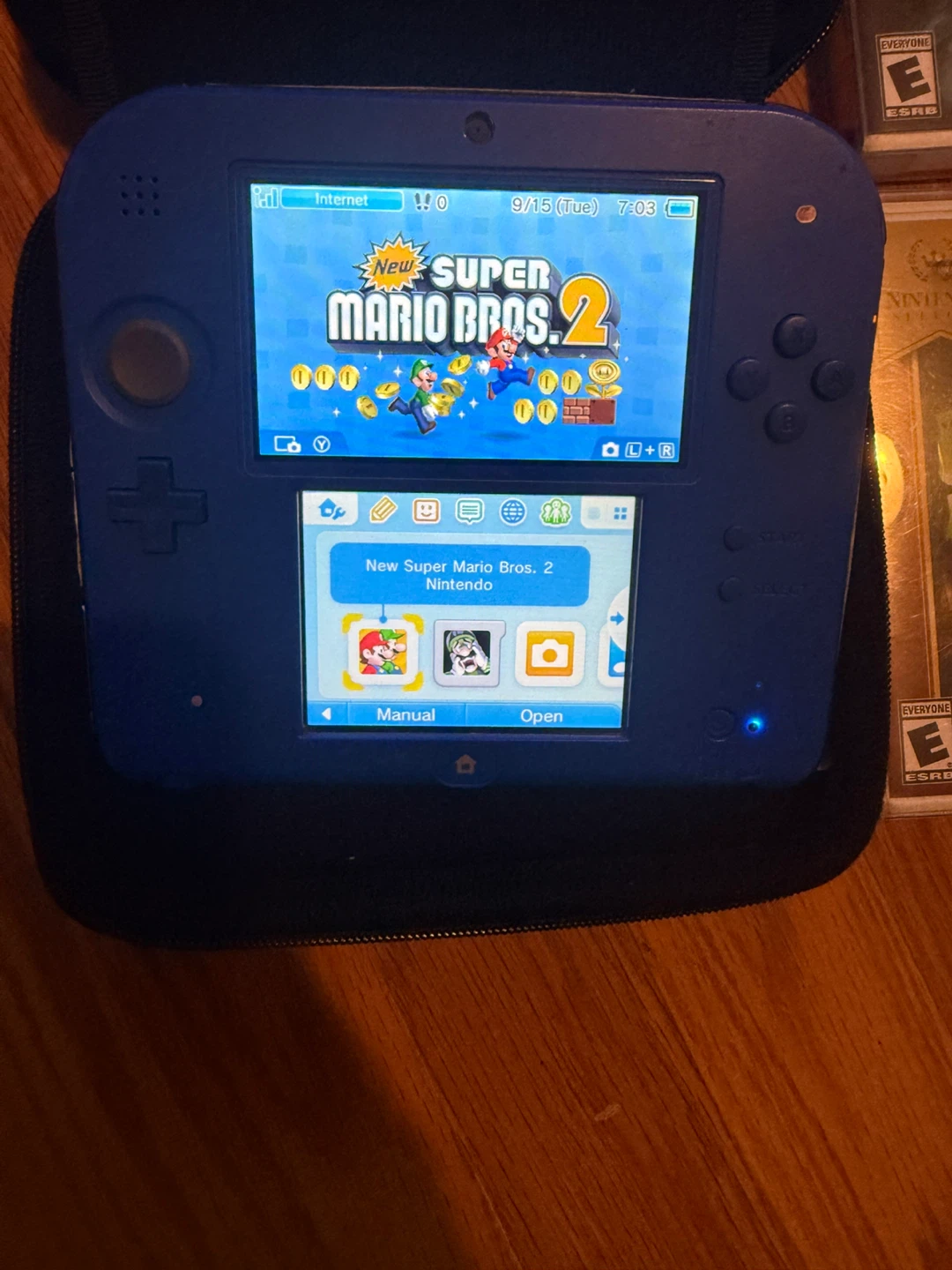 Nintendo 2DS Blue Console with Games - photo 3