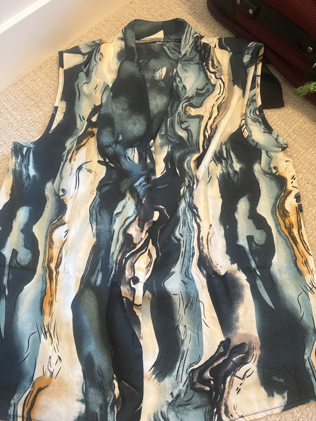 SHEIN Privé Sleeveless Marble Print Top - photo 2