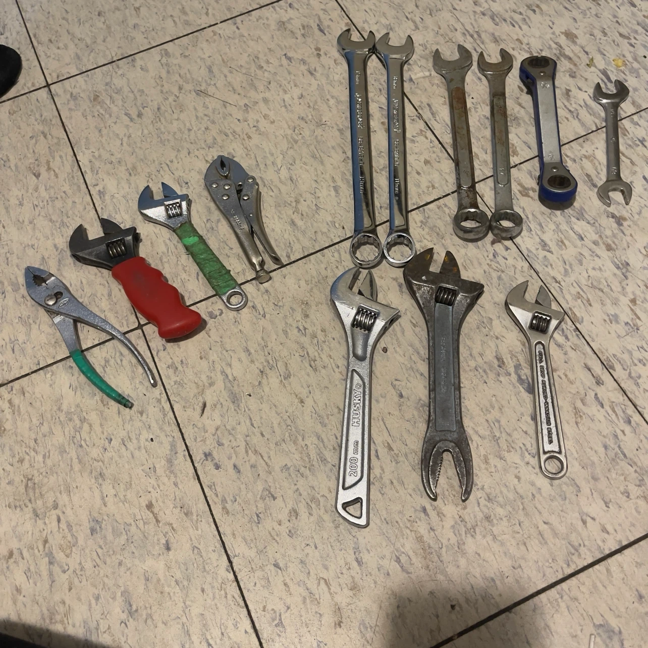 Assorted Hand Wrench and Pliers Set