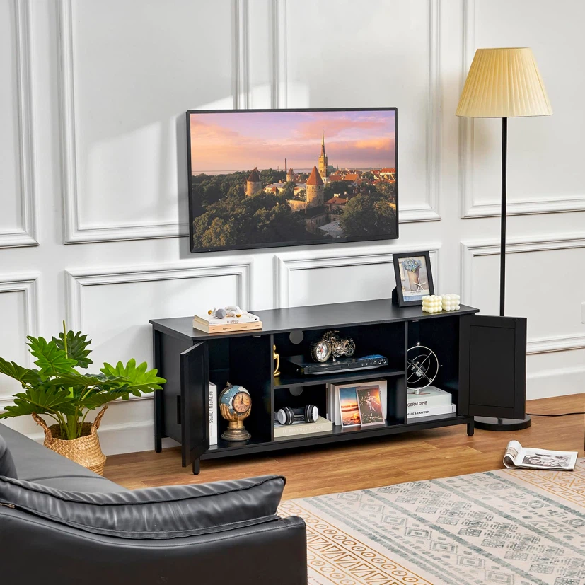 WEENFON Farmhouse Wood TV Stand for up to 55 Inch TV - photo 3