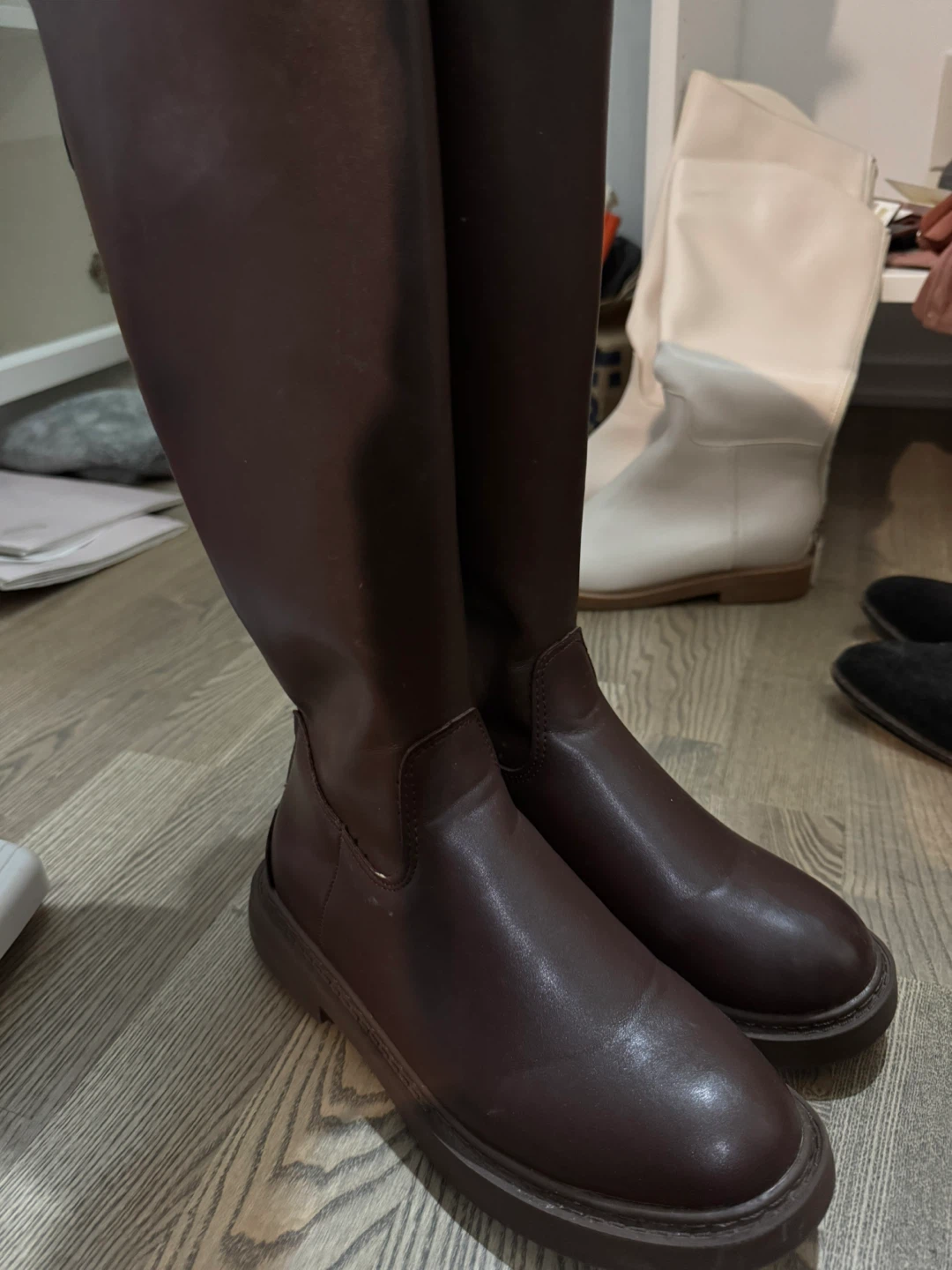 Size 7 Dark Brown Knee-High Boots - photo 2