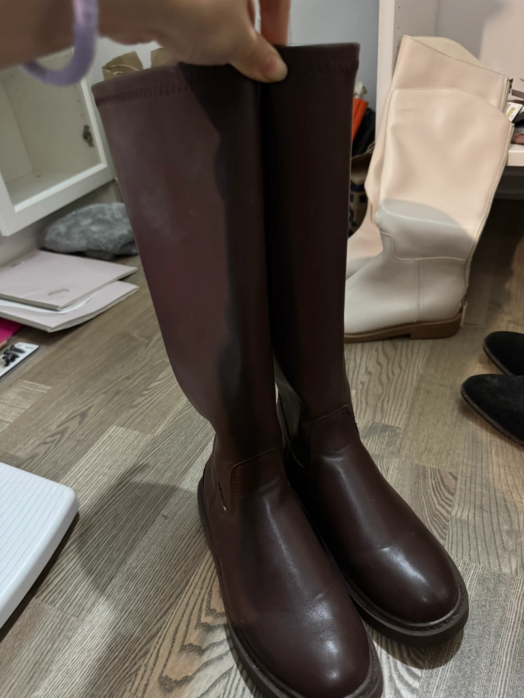 Size 7 Dark Brown Knee-High Boots - photo 3