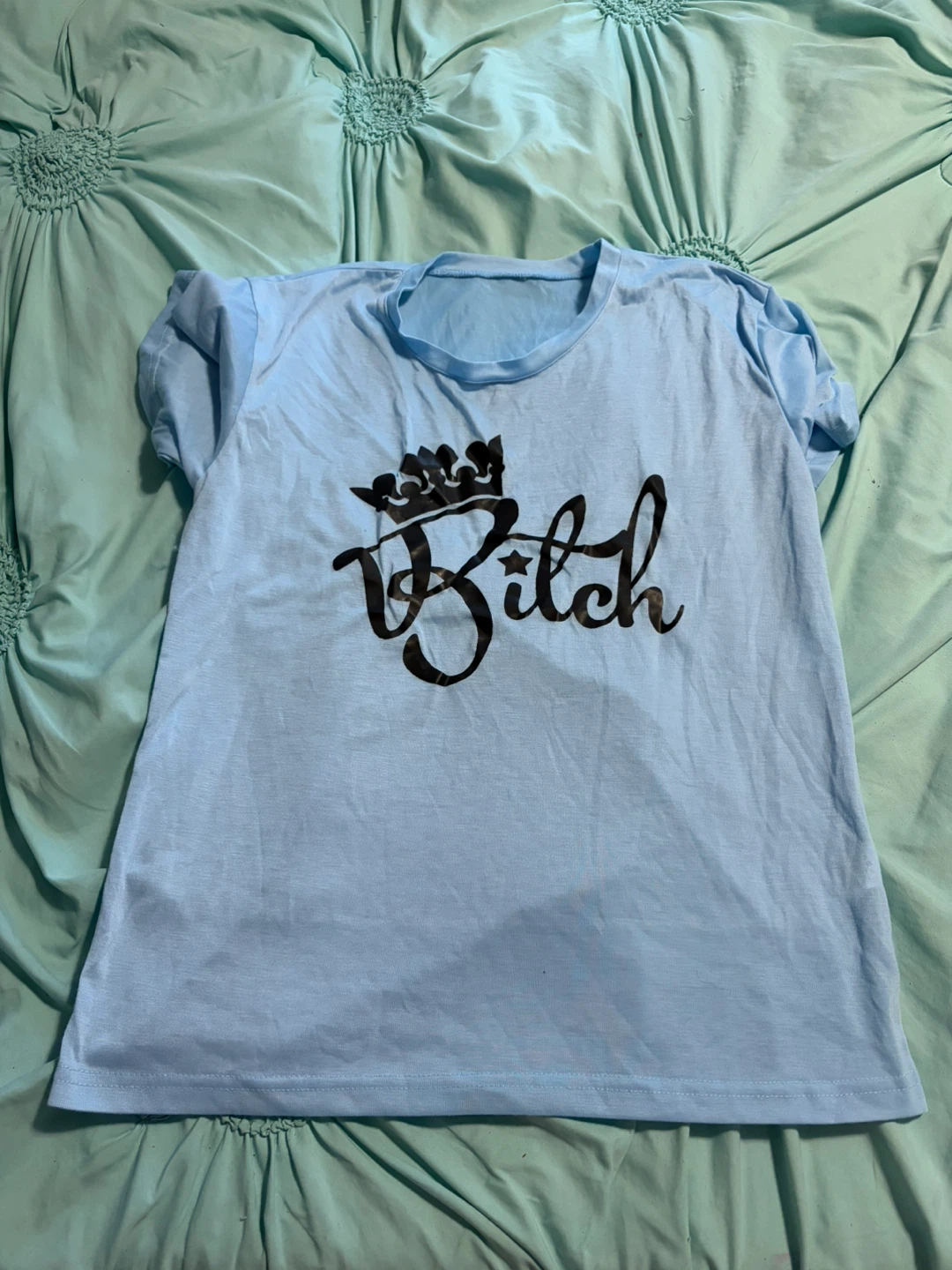 Light blue t-shirt with graphic print