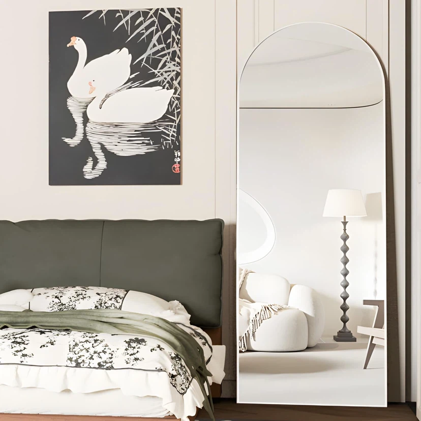 Full Length Mirror Arch Floor Mirror with Stand Arched