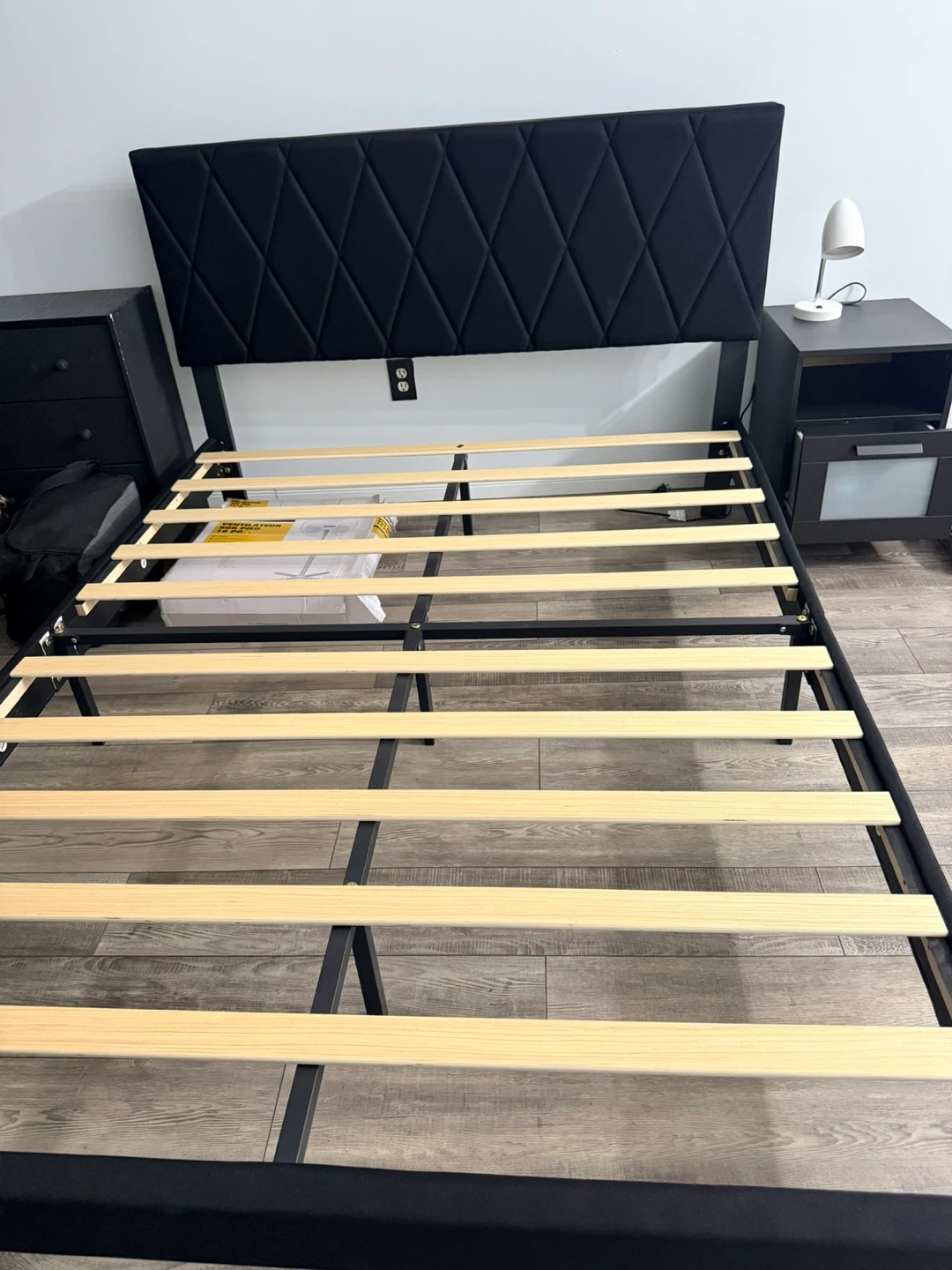 Black Upholstered Bed Frame