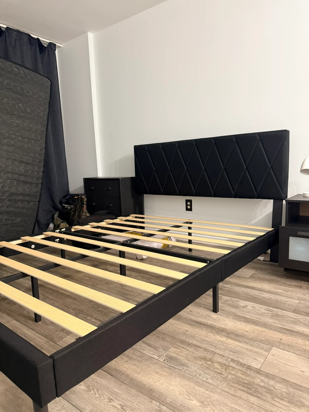 Black Upholstered Bed Frame - photo 3
