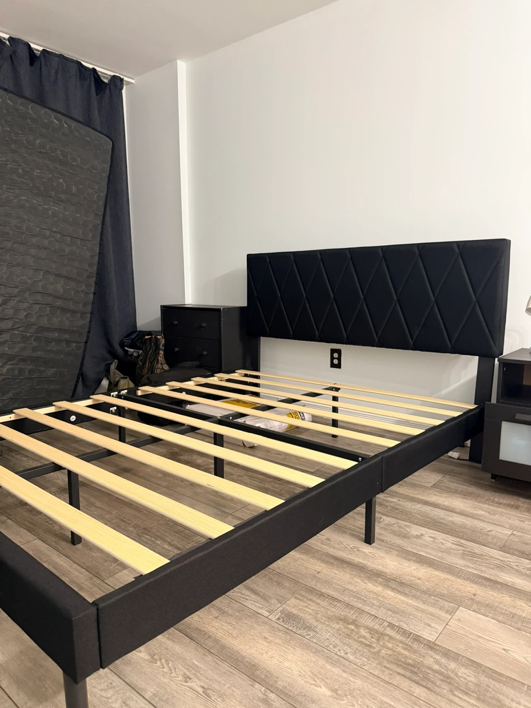 Black Upholstered Bed Frame - photo 4