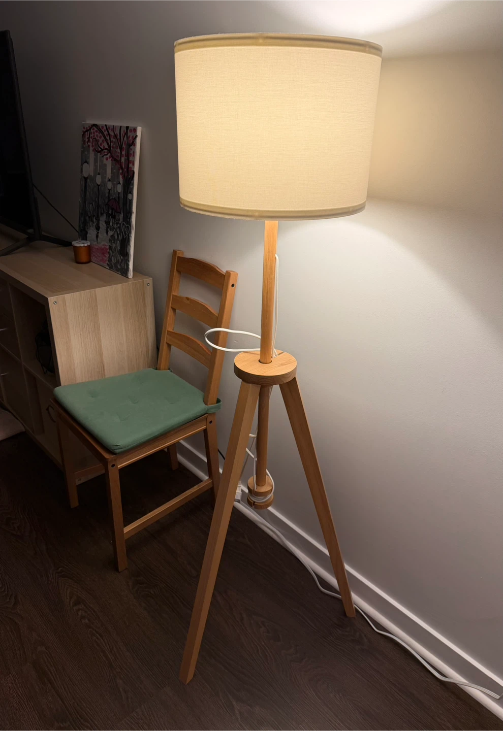 IKEA LAUTERS Floor Lamp, Ash and White