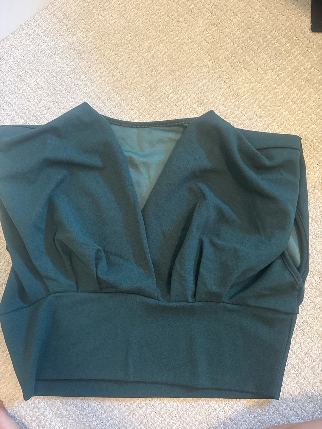 SHEIN ESSNCE Dark Green Pleated Top - photo 2