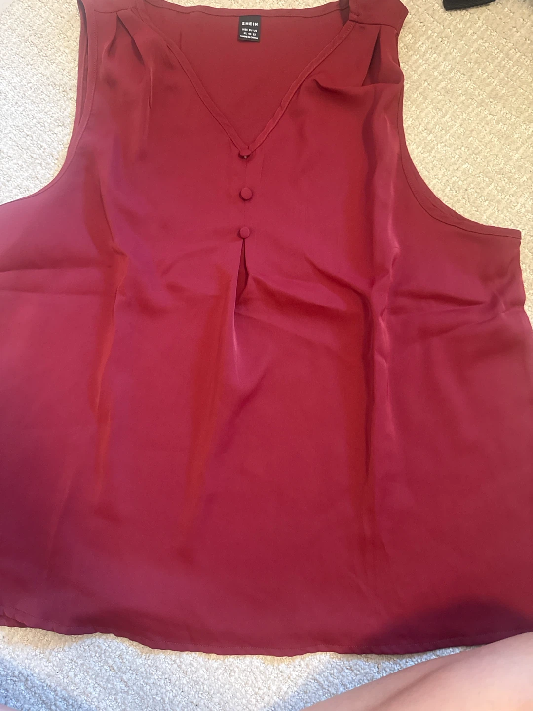 SHEIN ESSNCE Maroon Sleeveless Blouse - photo 2
