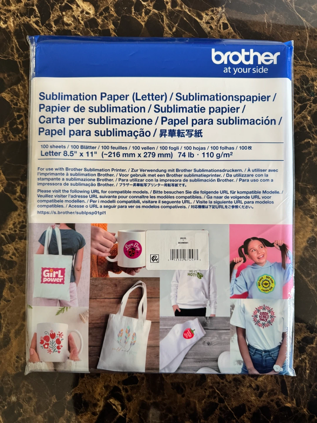 Brother Sublimation Paper Letter Size 100 Sheets