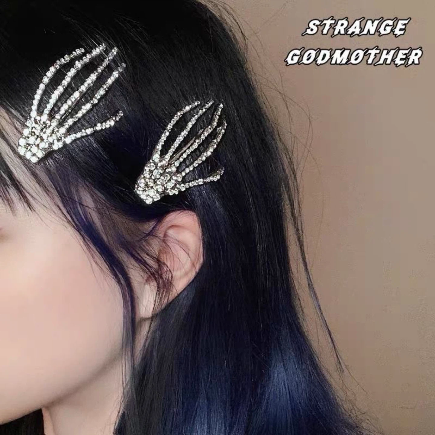 Skeleton Hand Hair Clips