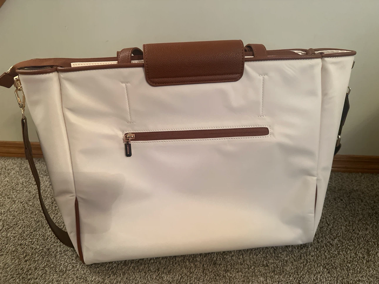 LOVEVOOK White and Brown Laptop Tote Bag - photo 2