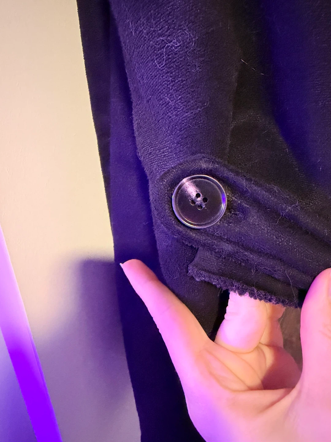 Black Faux Suede Shearling Coat - photo 2