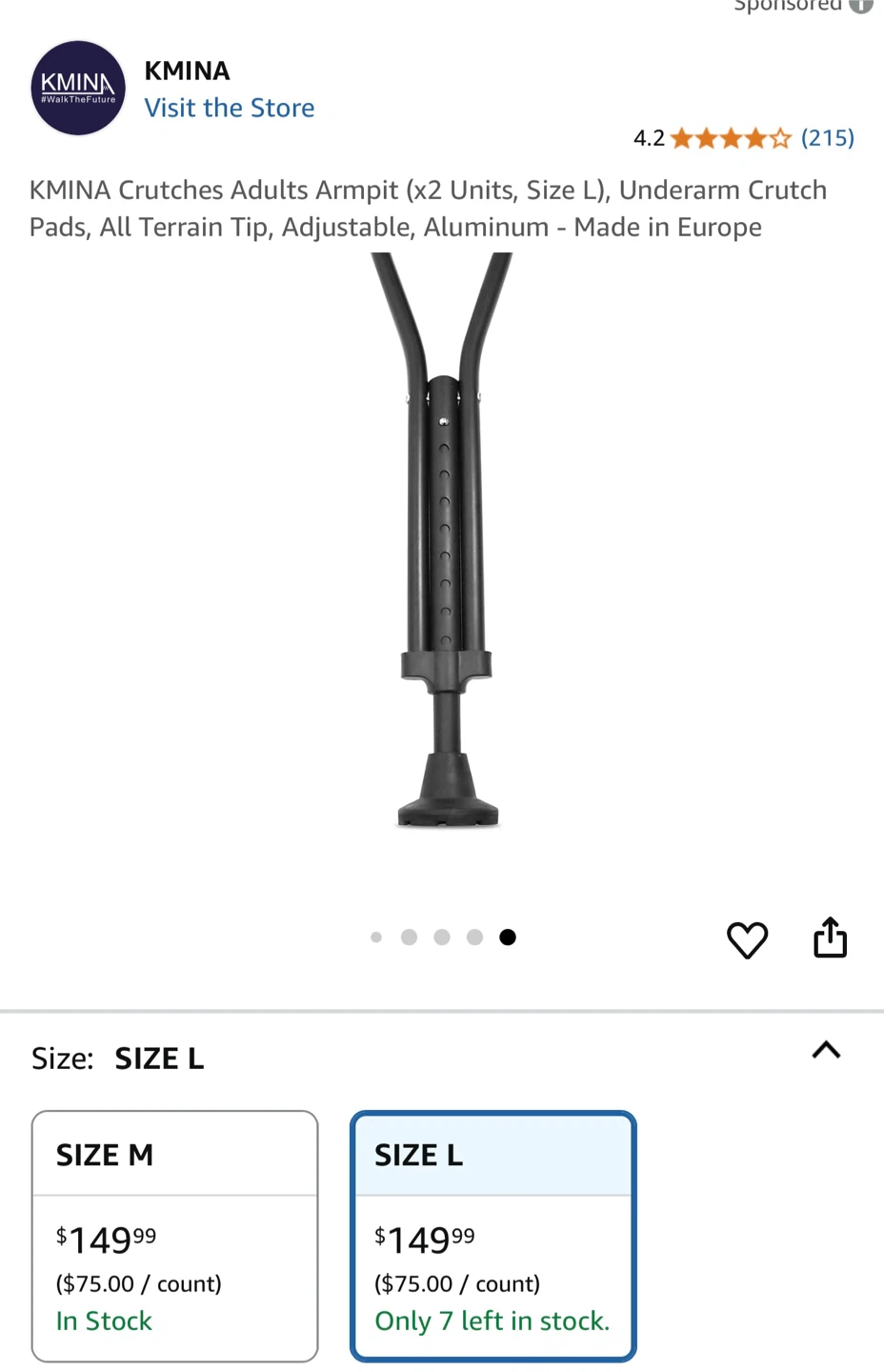 Adult Crutches, Size Large - photo 5