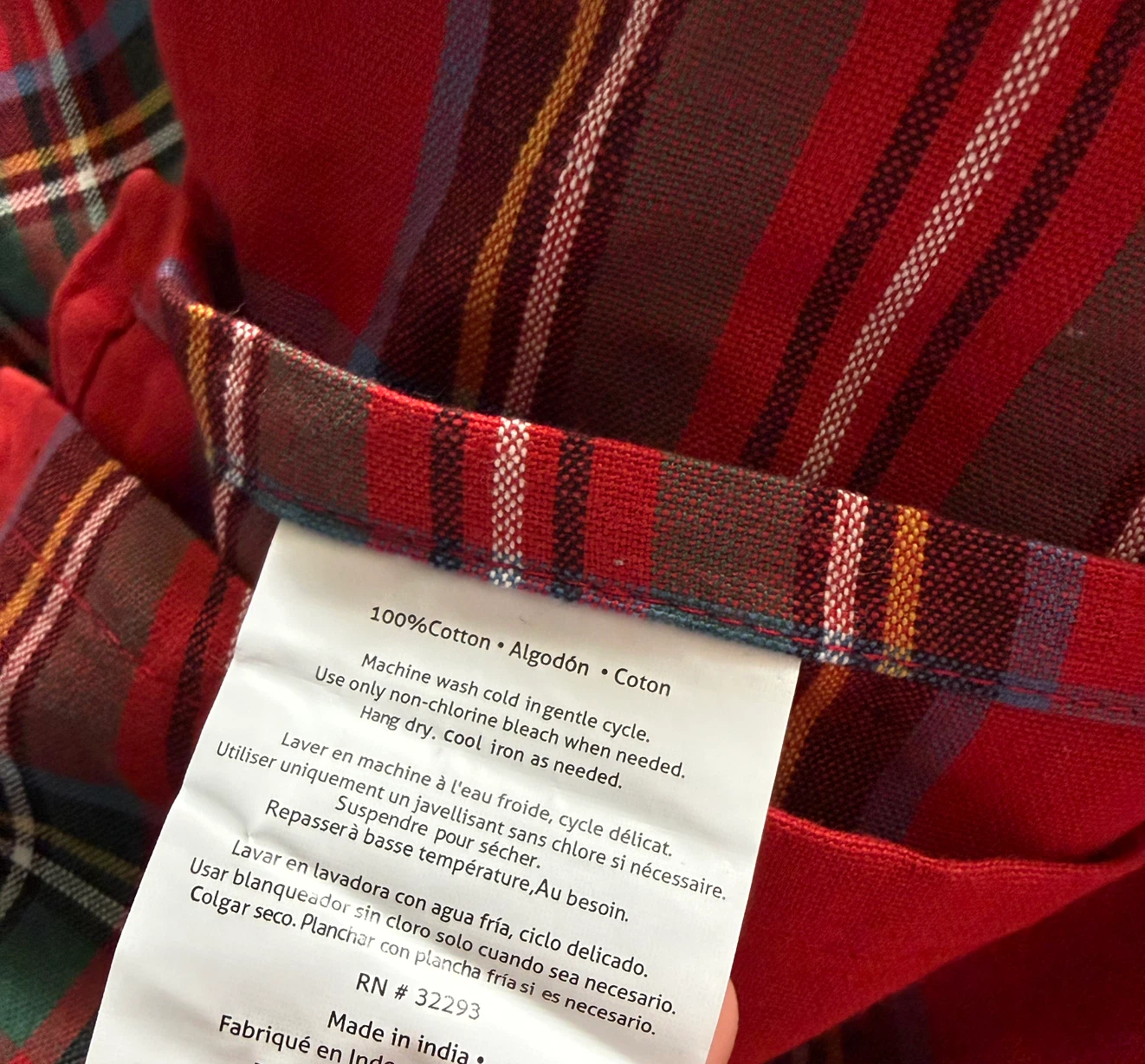 Red Plaid Rectangular Tablecloth - photo 2