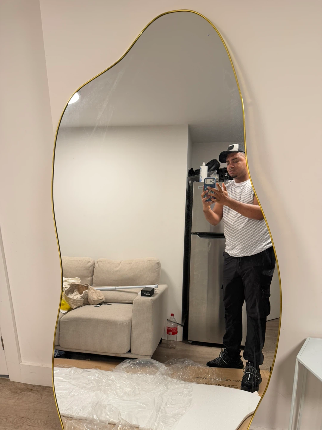 Irregular Gold Framed Full Length Floor Mirror