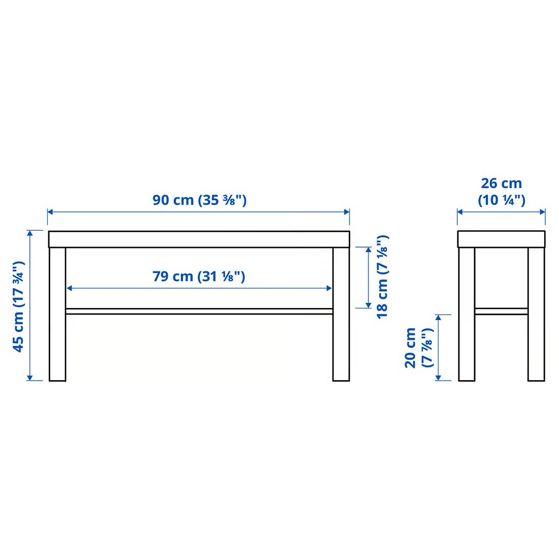 IKEA Lack bench in black - photo 3