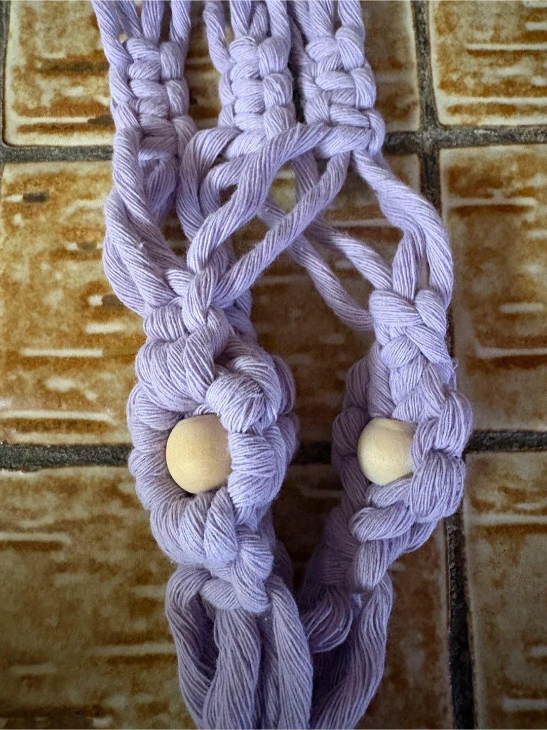 Lavender Macrame Plant Hanger - photo 3
